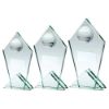Picture of Jade Glass Pointed Plaque With Half Panelled Ball - 5.75in